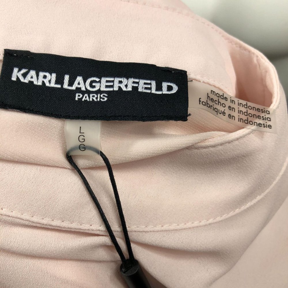 Karl Lagerfeld pink 3/4 sleeve blouse - Picture 7 of 13
